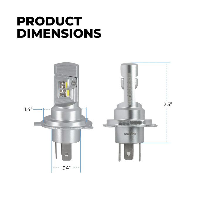 комплект диодни крушки за фар h4 h/l h19 canbus 60w 12v 6000к ...