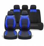 Huse scaune auto universale, piele ecologica cu material textil negru