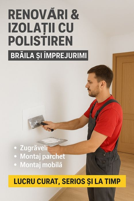 Renovări/Montaj Mobilă/Izolații/Reparatii interioare