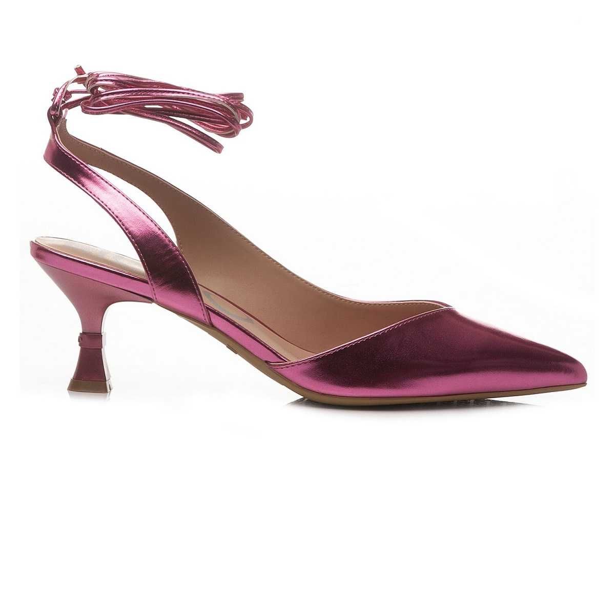 LIU JO № 36 – Дамски кожени сандали "FUCHSIA METALLIC" нови с кутия