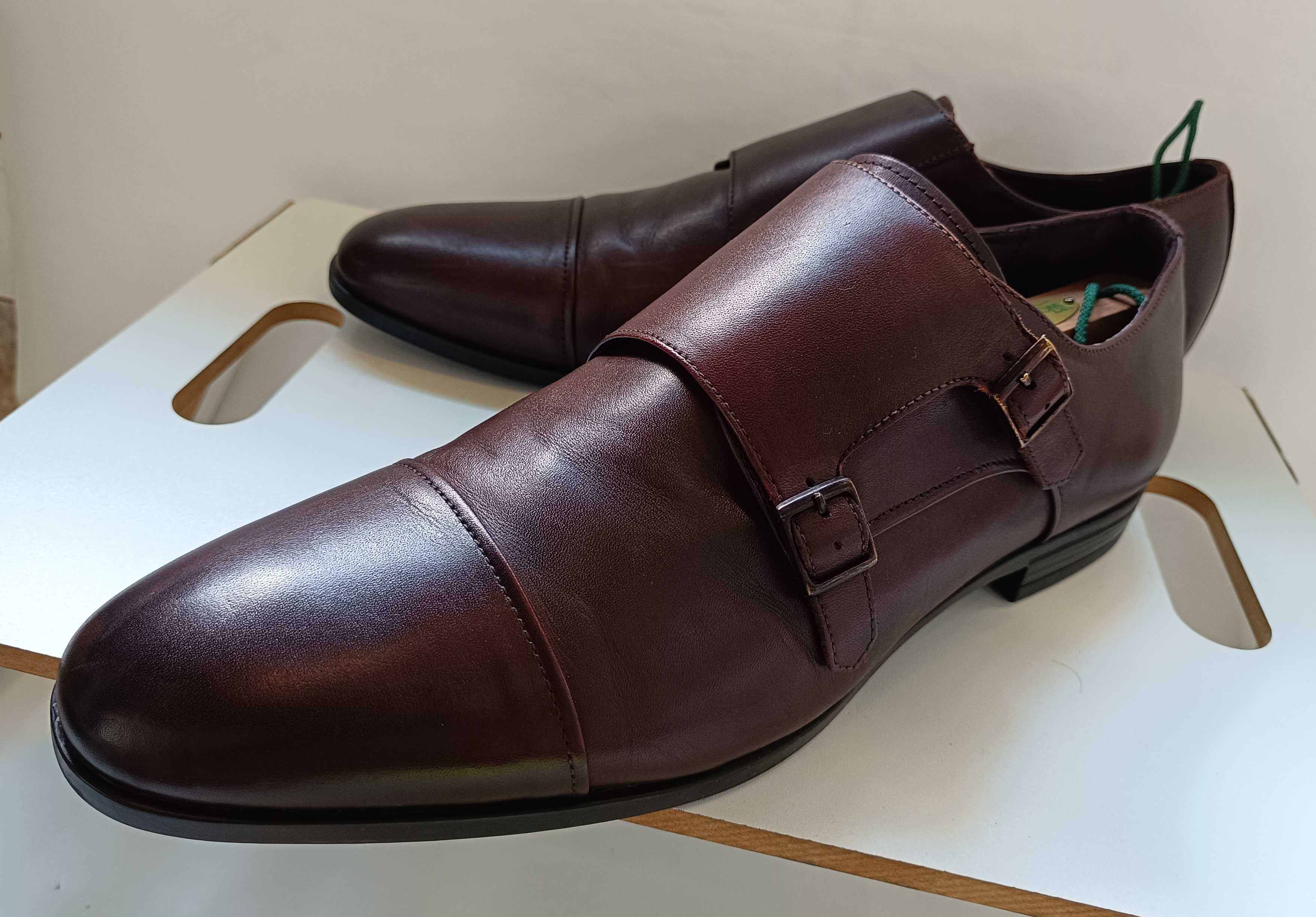 Pantofi monk 46.5 47 Office London piele naturala moale