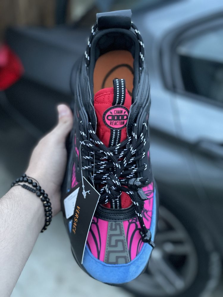 Versace chain reaction negru roz monogram