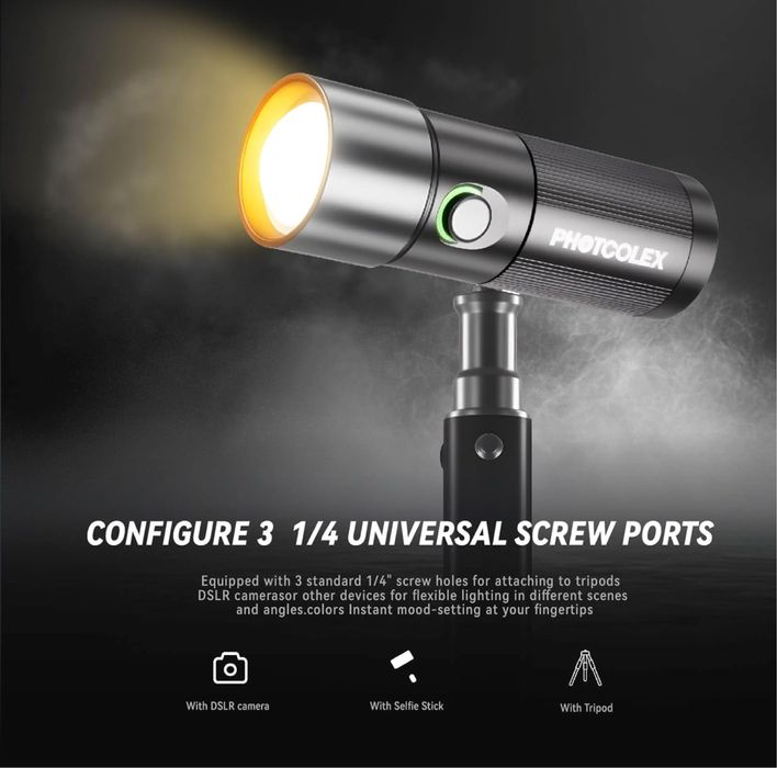 PHOTOOLEX Led 10W RGB Spotlight — Фонарь Flashlight