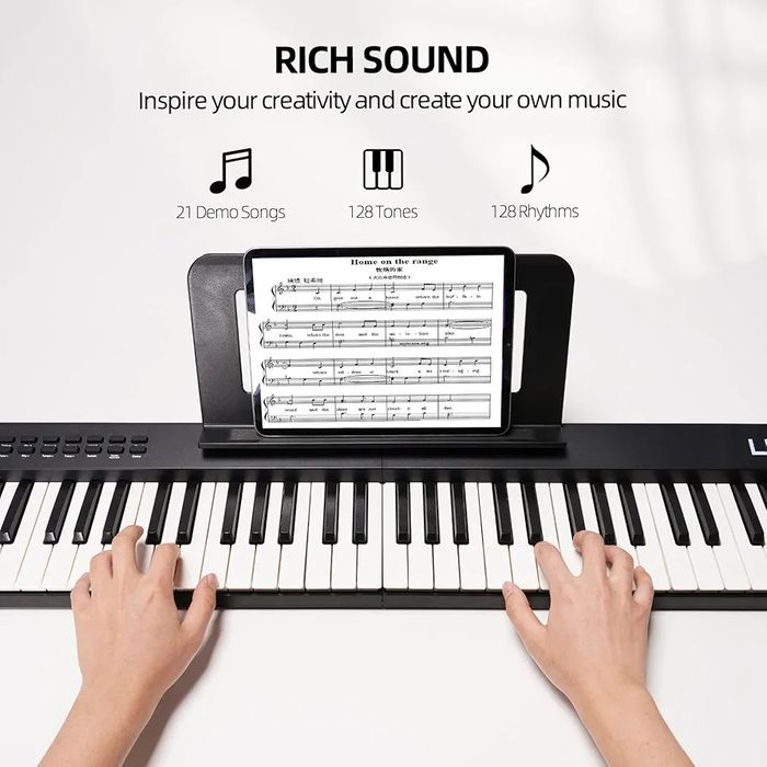 LEKATO 88-клавишно дигитално електронно  сгъваемо пиано