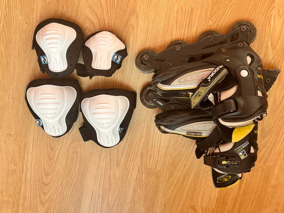 Детски ролери HUDORA №34-37 плюс комплект наколенки и налакътници