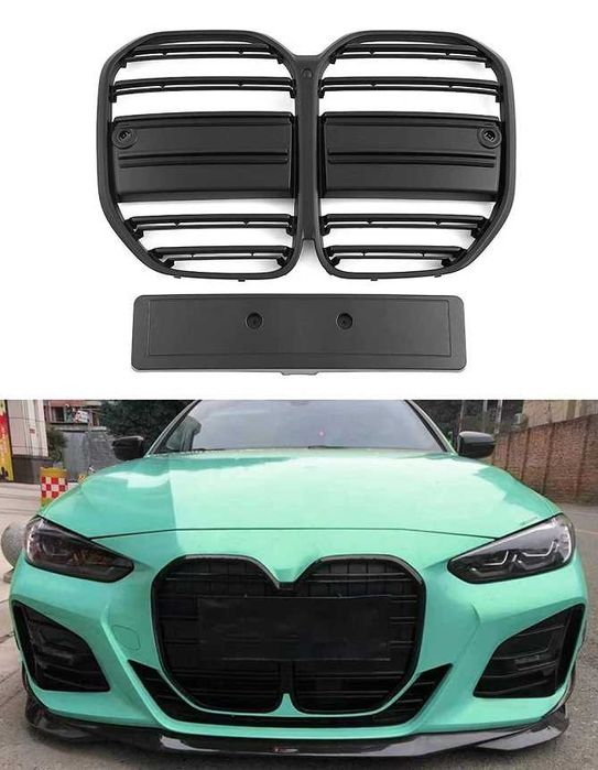 Grila Dubla Grile Nari Duble M Sport BMW G26 Grand Coupe, Negru Lucios