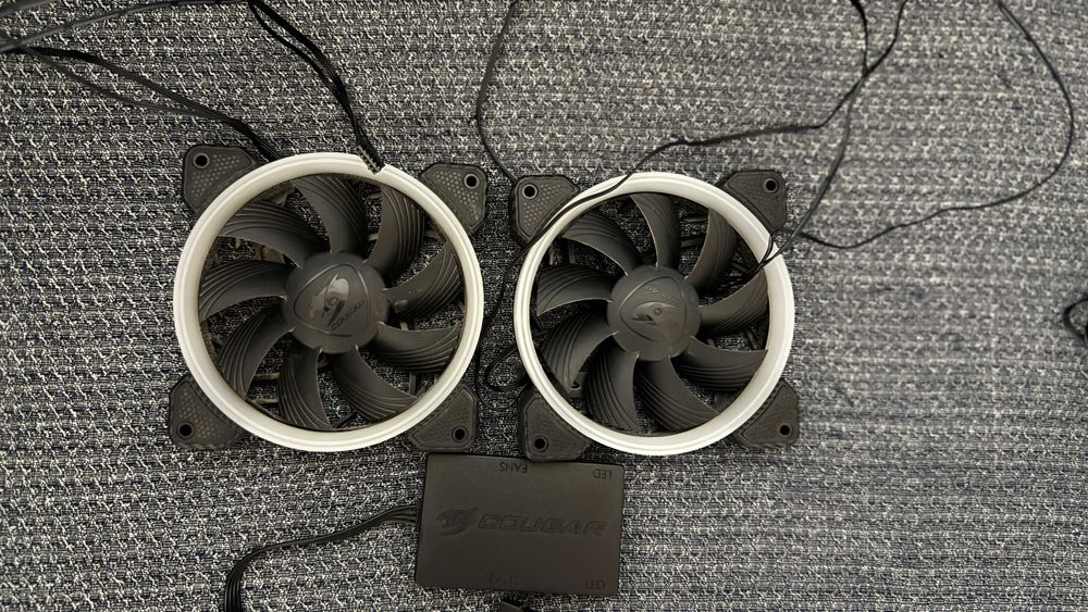 2 Ventilatoare PC, Cougar, Vortex VK120, RGB, Negru