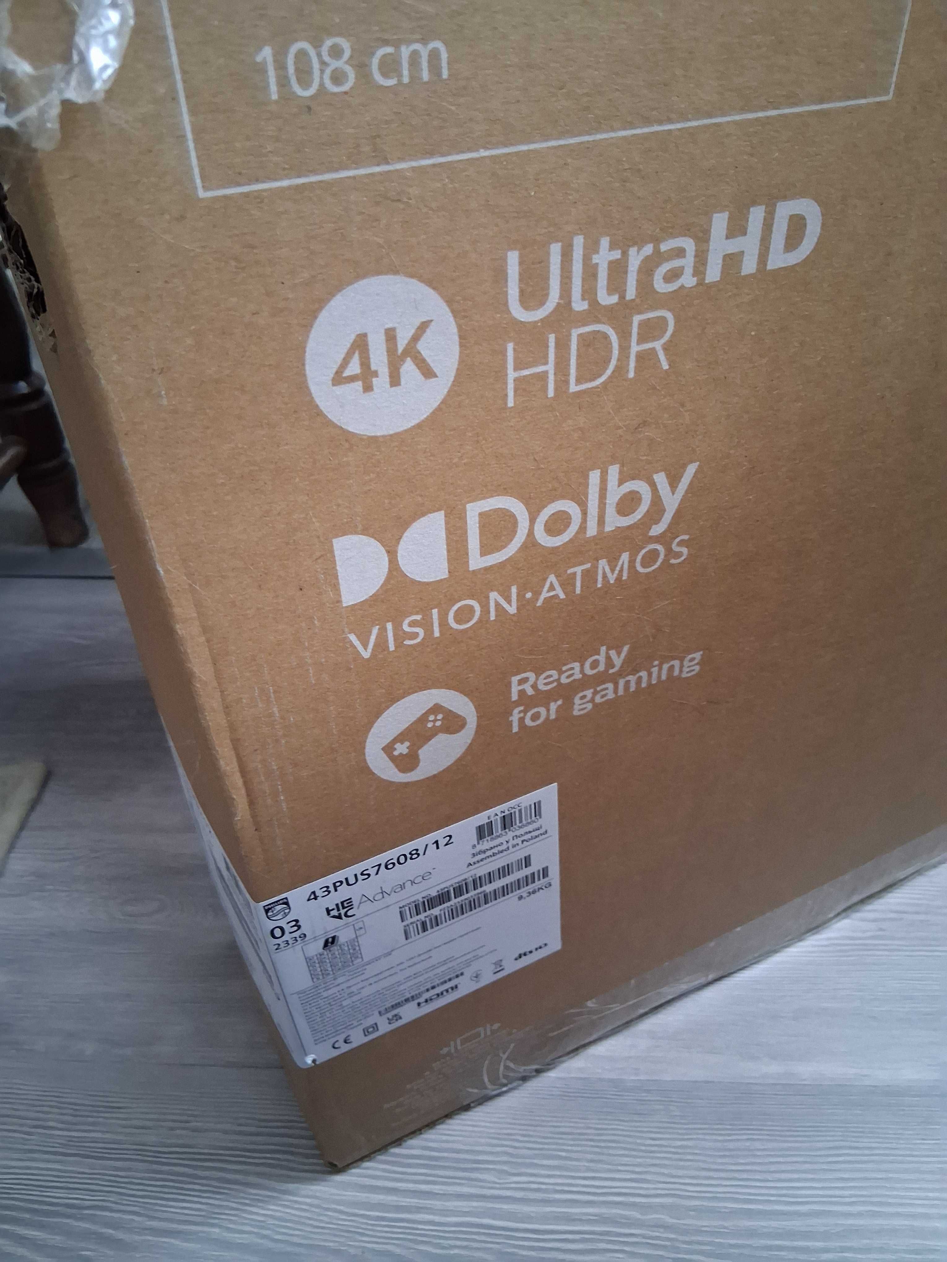Телевизор Philips LED 43PUS7608, 43" (108 см), Smart, 4K Ultra HD