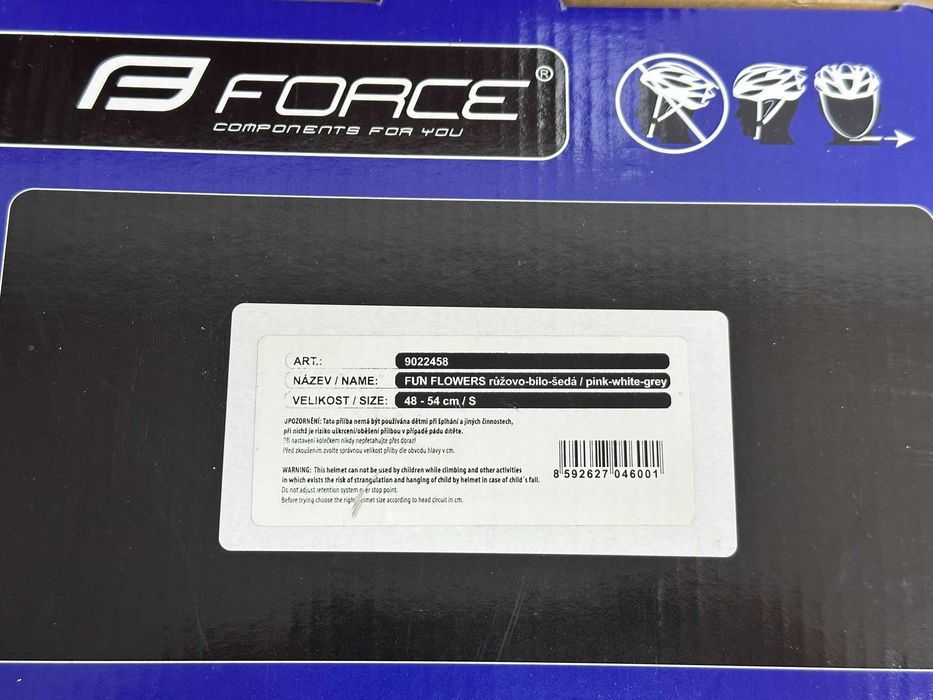 Casca copii Force FUN Flowers roz/alb/gri S (48-54 cm)