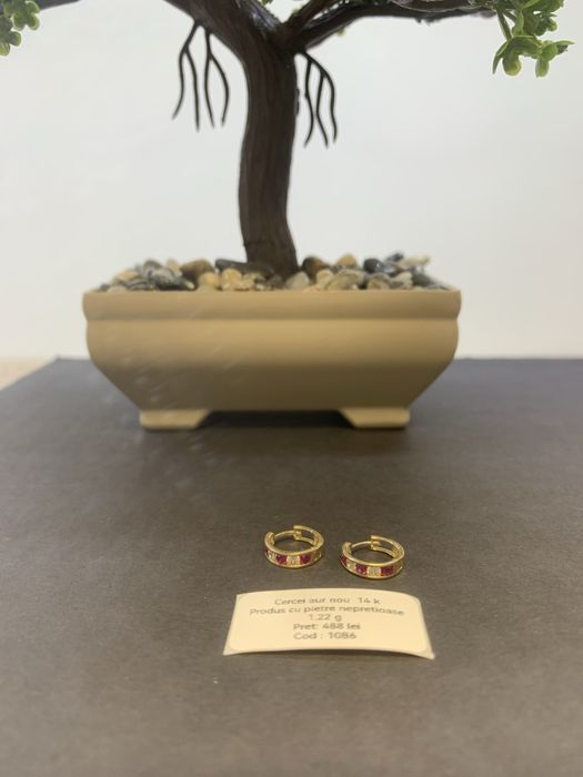 Cercei aur nou 14 k certificat anpc