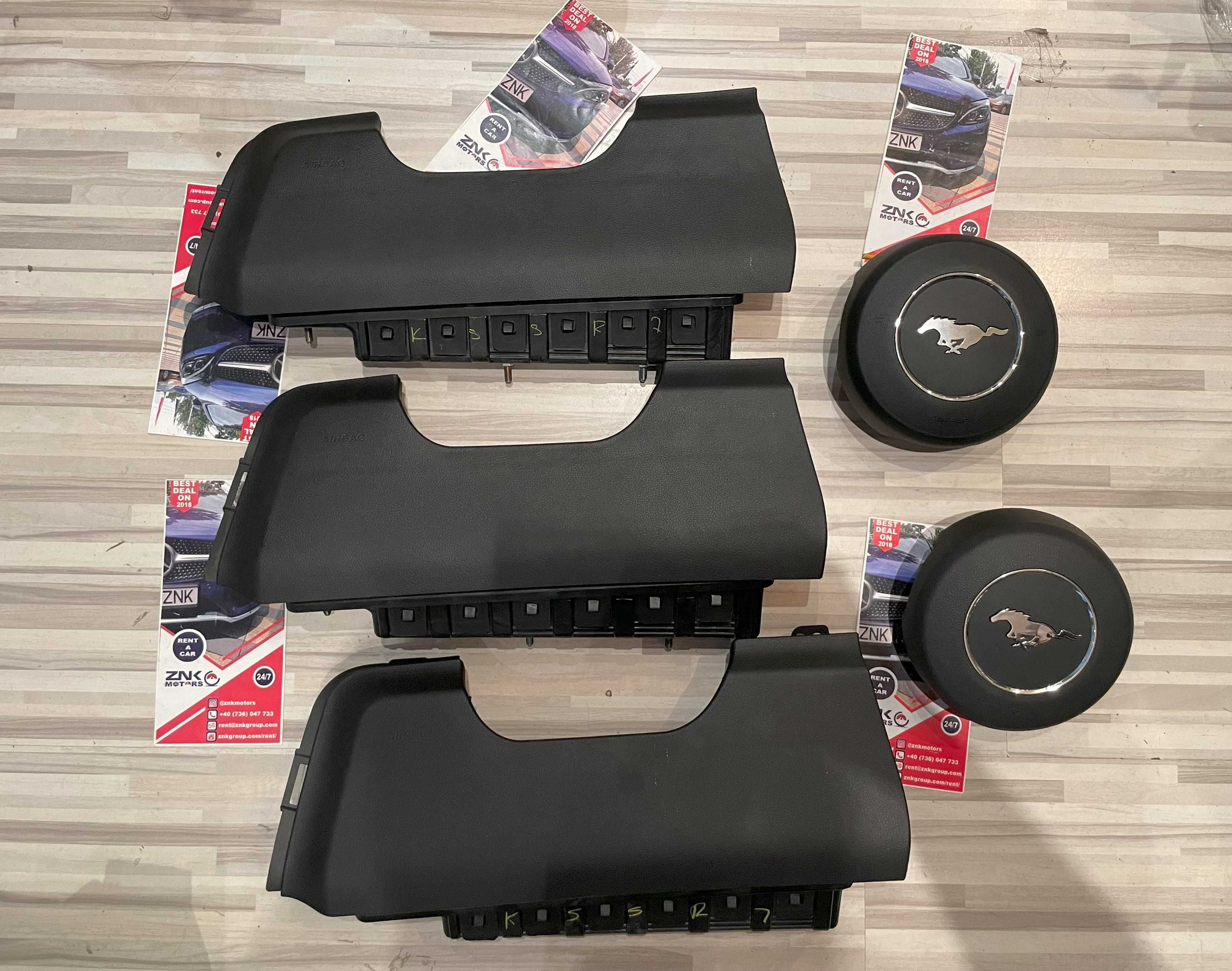 Ford Mustang kit airbag volan genunchi pasager - set centuri siguranta