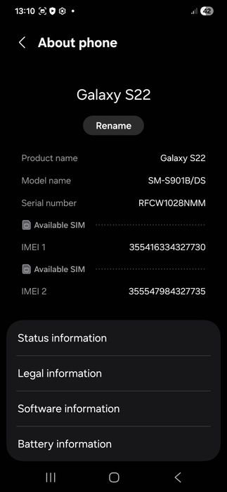Samsung S22 128gb in stare bună