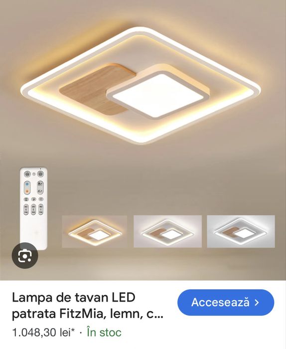Plafoniera LED cu telecomanda