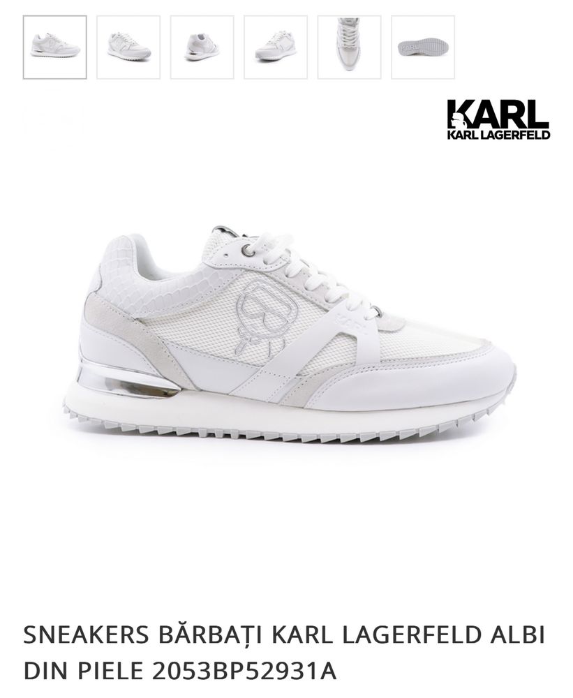 Adidași barbati Karl Lagerfeld Albi