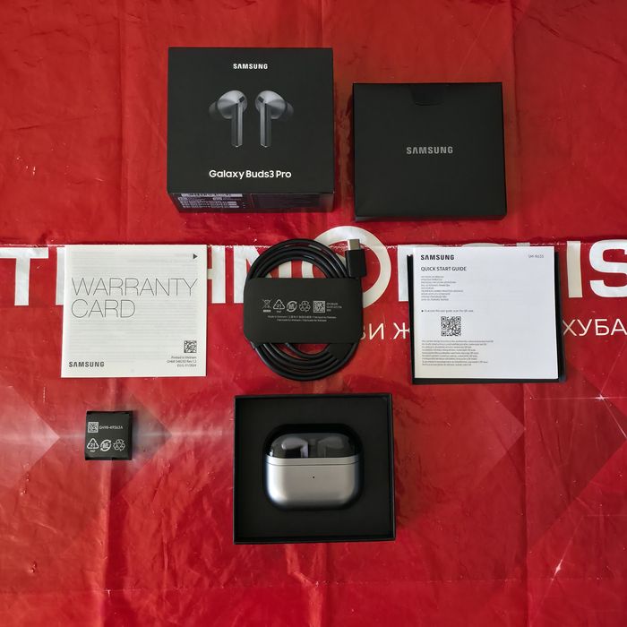 КАТО НОВИ Samsung Galaxy Buds 3 Pro Технополис Гаранция 2027 Silver
