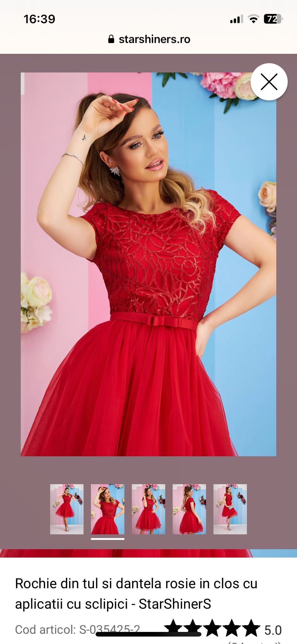 Rochie banchet / ocazie culoare roșie, marime L
