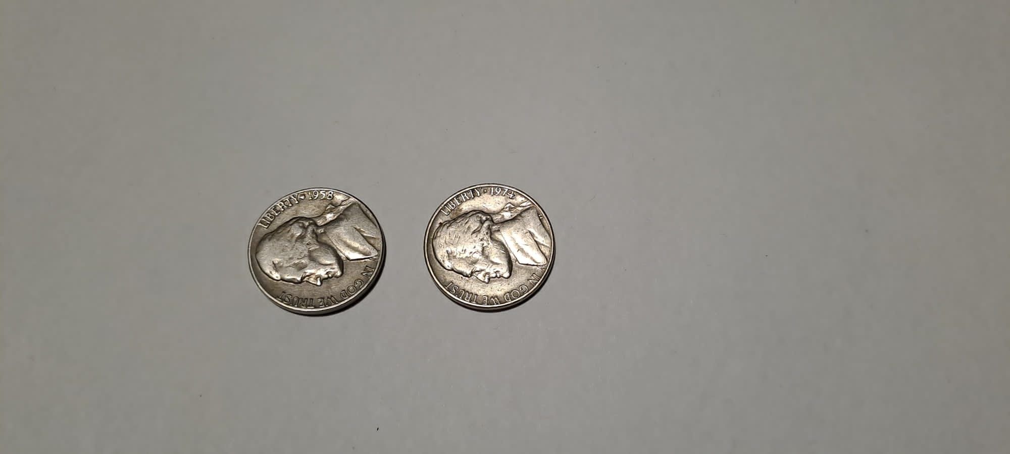 Rar !Colectie/ USA Monede vechi 5cents/ five cents 1958, 74, 80 -D Jef