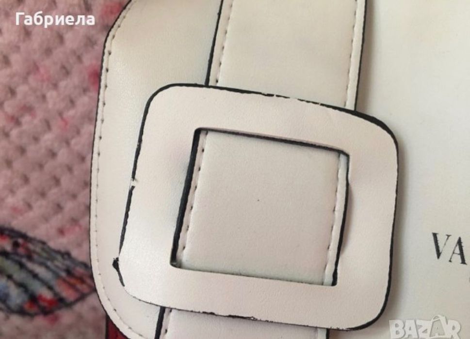Бяла/червена дамска чанта