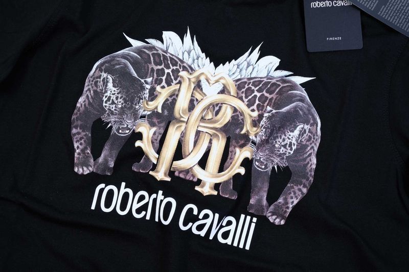 ПРОМО Roberto Cavalli-XL размер-Оригинална мъжка черна тениска