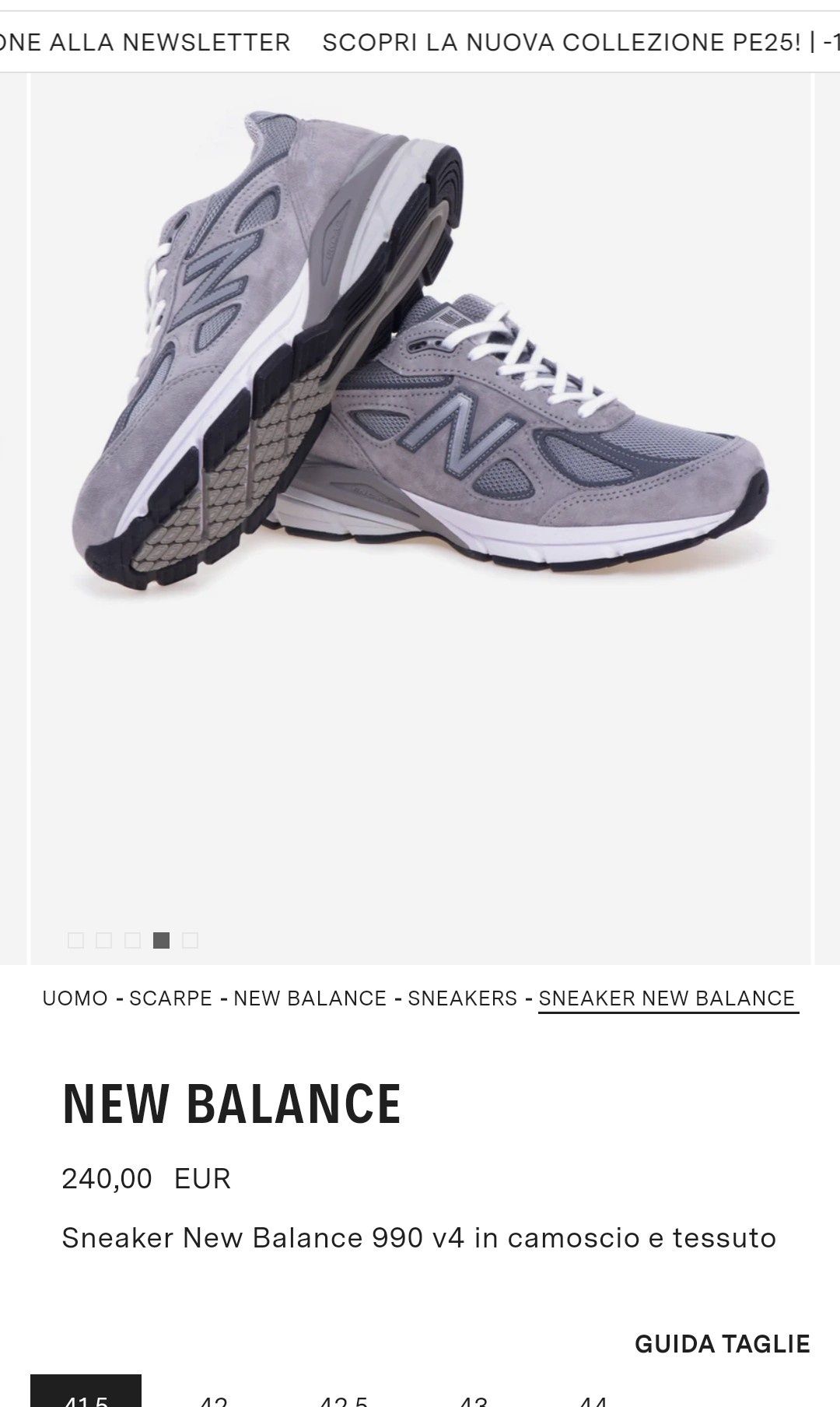 100% Original ! Adidași New Balance 990. Mas. 40
990v4 Made in USA Gr