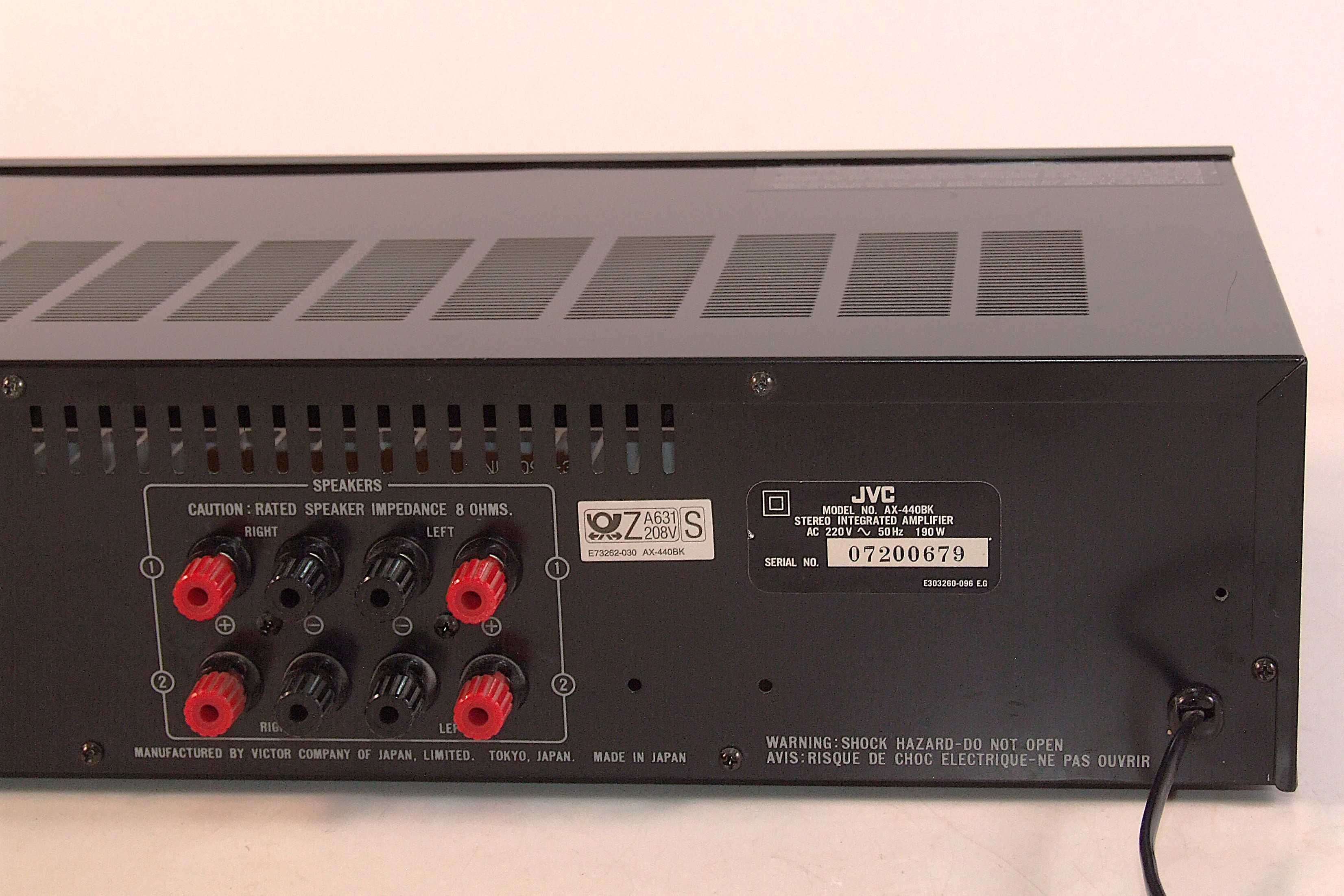 Amplificator stereo JVC AX440, 2 / 4 x 75 W, Made in Japan, IMPECABIL