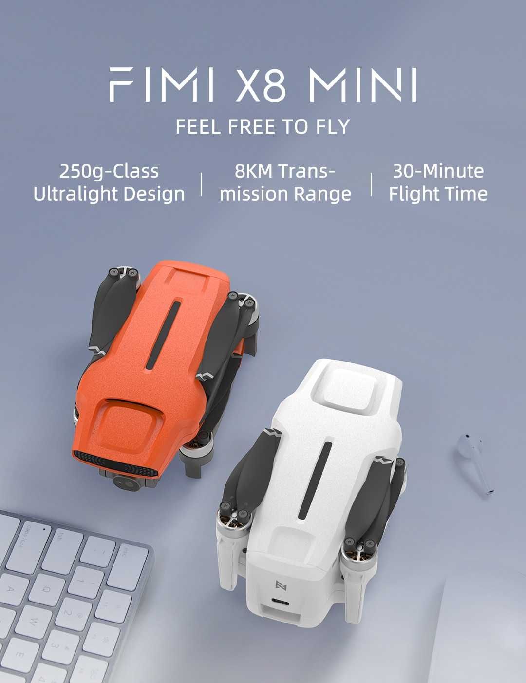 Дрон FIMI X8 Mini COMBO с GPS, 4K камера и 8 км. обхват с 2 батерии