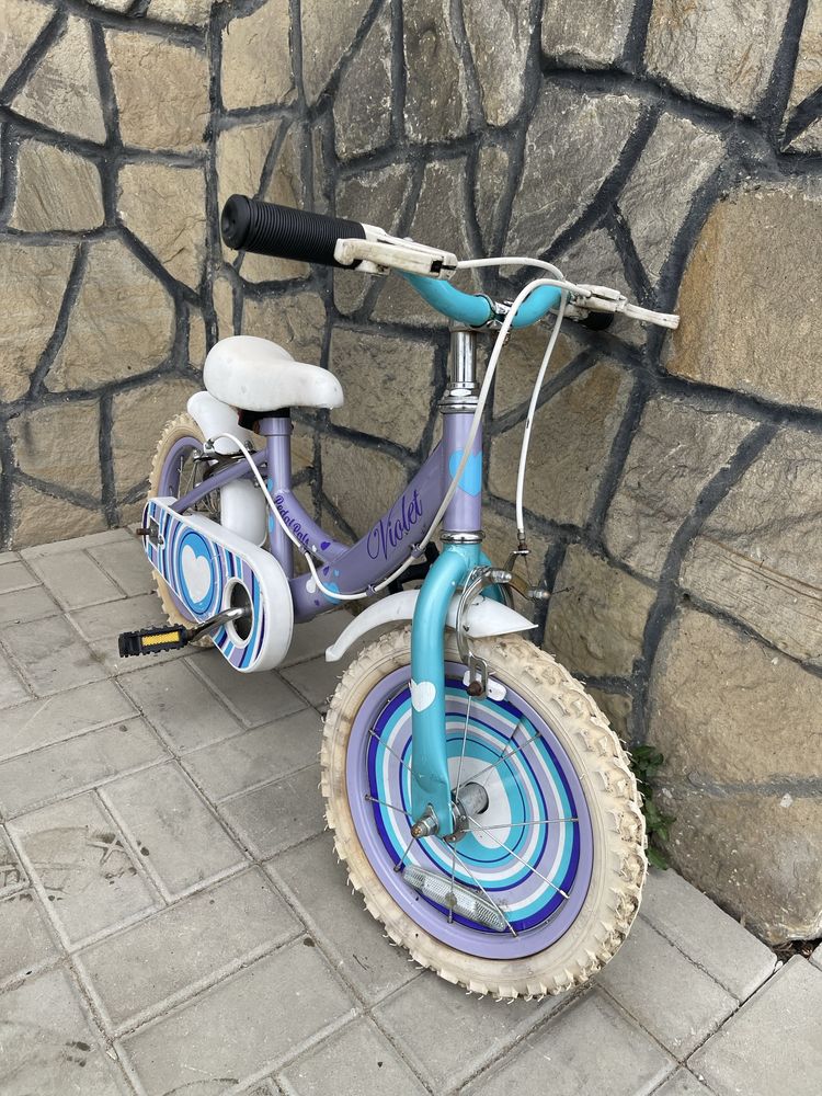 Bicicleta copii oedal pals violet roti roti 14”
