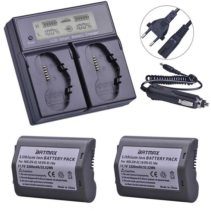 Set 2 acumulatori EN-EL18 + incarcator dublu Nikon D4 D4s D5 D6