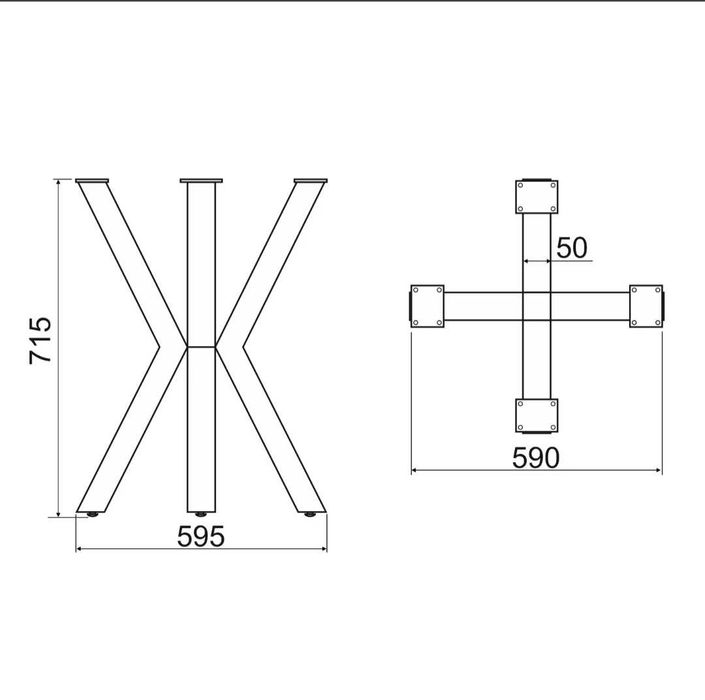 Метален крак тип паяк за холна или офис маса