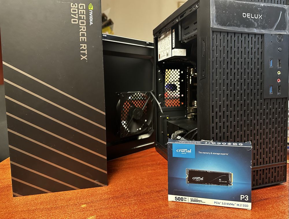 Бюджетен Геймърски компютър, full hd, Intel i5, RTX 3070, 16gb, nvme