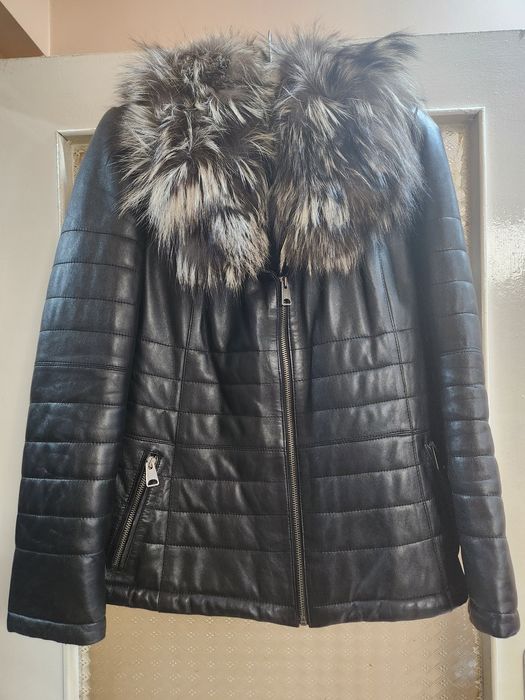 Дамско яке естествена кожа и косъм