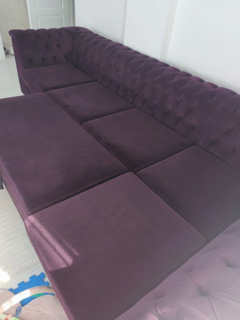 Canapea coltar Chesterfield extensibila