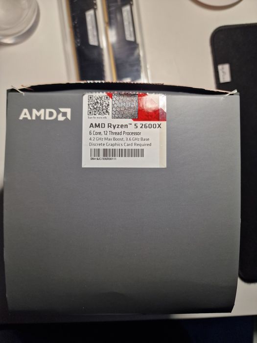AMD Ryzen 5 2600x 3.6GHz Box