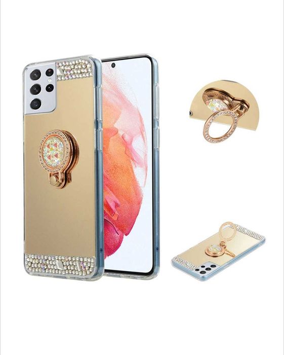 Husa silicon oglinda si inel Samsung S21 ; S21 Plus ; S21+ ; S21 Ultra