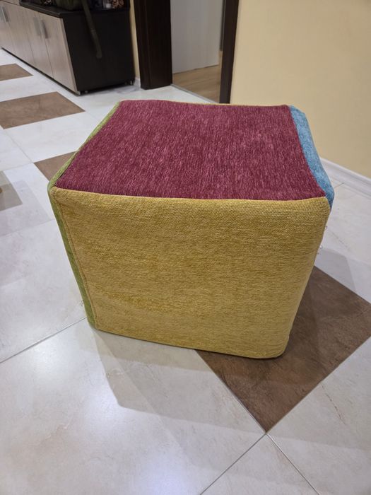 Табуретка/стол/пуф от Еко кожа бял