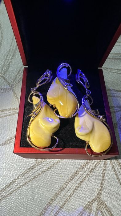 Золото  583 российское натуральный камень Янтарь