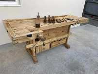 Banc de tamplarie / Banc de lucru rustic /Masa de lucru vechi din lemn