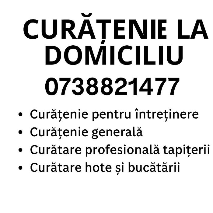 Servicii de curatenie la domiciliu