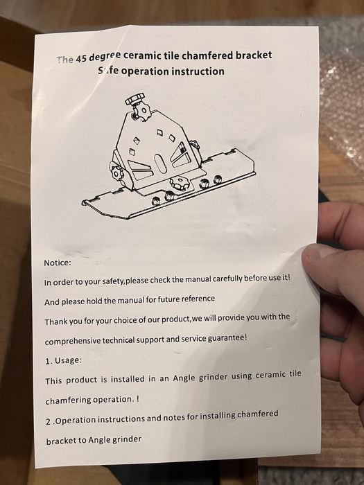 Приставка за рязане на плочки под 45 градуса