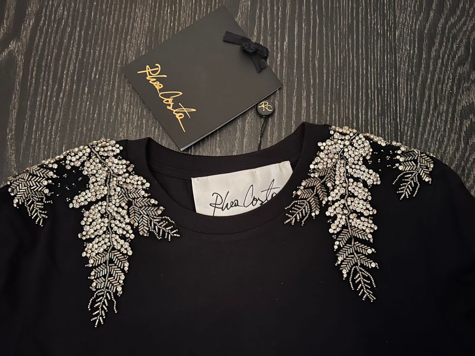 Tricou Rhea Costa, aplicații  Swarovski și mărgele, masura XS.