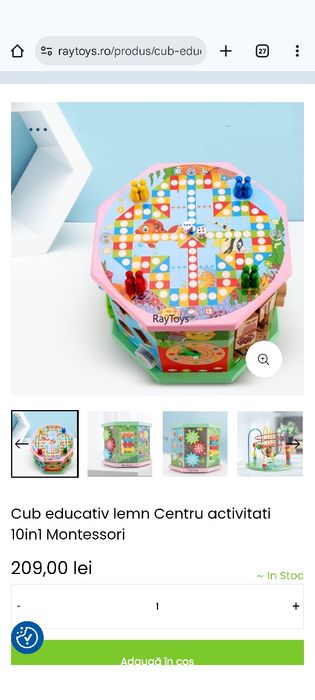 Cub educativ din lemn 10 în 1