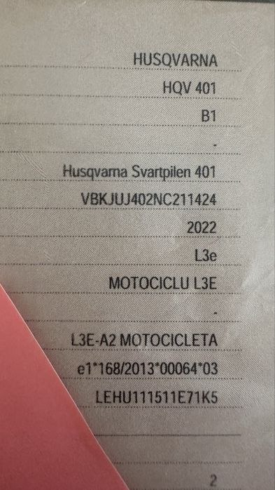 Husqvarna svartpilen 401