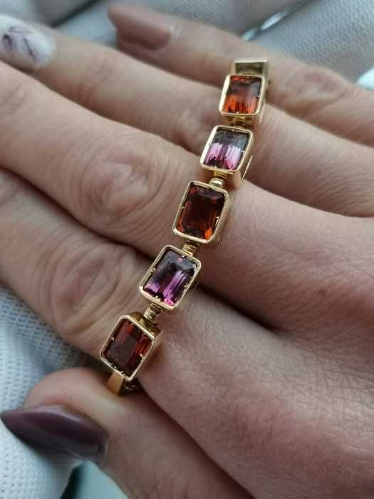 Colier lantisor lant aur 18k cu pandantiv turmalina citrin designer