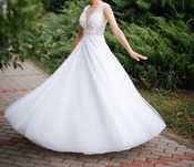 Rochie de mireasa A-line, mărimea XS- crinolină inclusă