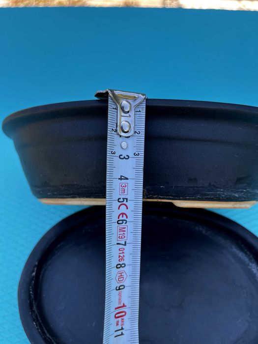 Керамична саксия за бонсай – овална, с подложна чинийка