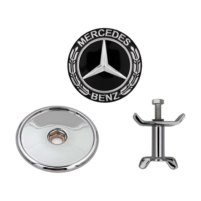 Emblema Capota compatibila Mercedes, 45mm, Black