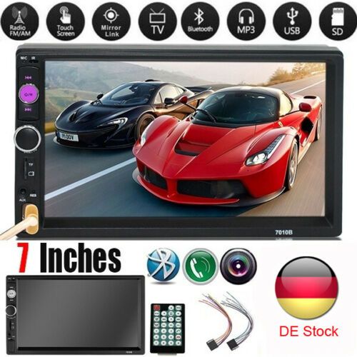 MP5 Video Player 2DIN - Bluetooth, Mirror Link, USB, 7" HD Touchscreen