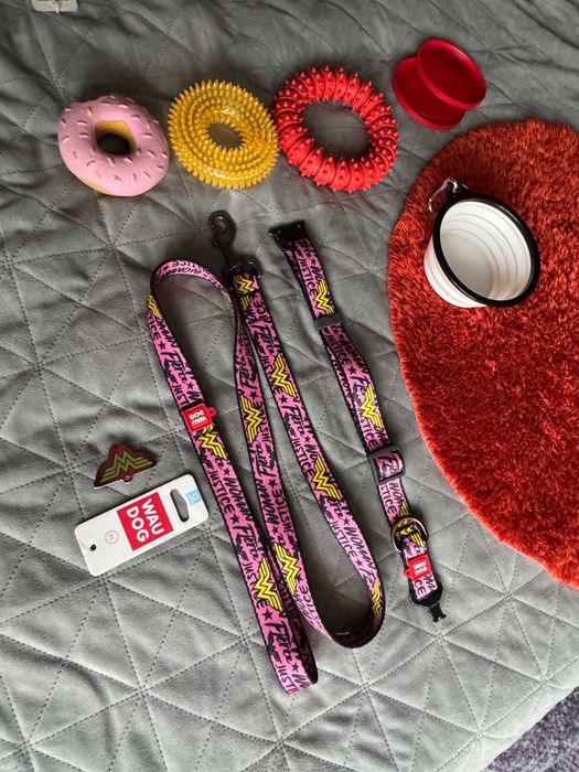 нашийник + повод + играчки за куче