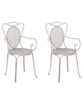 Set 2 scaune pentru grădină, Beliani, Gri Metalic, 94x42cm