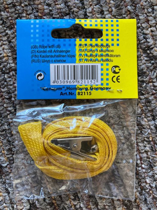 Snur textil pentru ecuson cu clips - 42 cm (comanda minima 10 bucati)